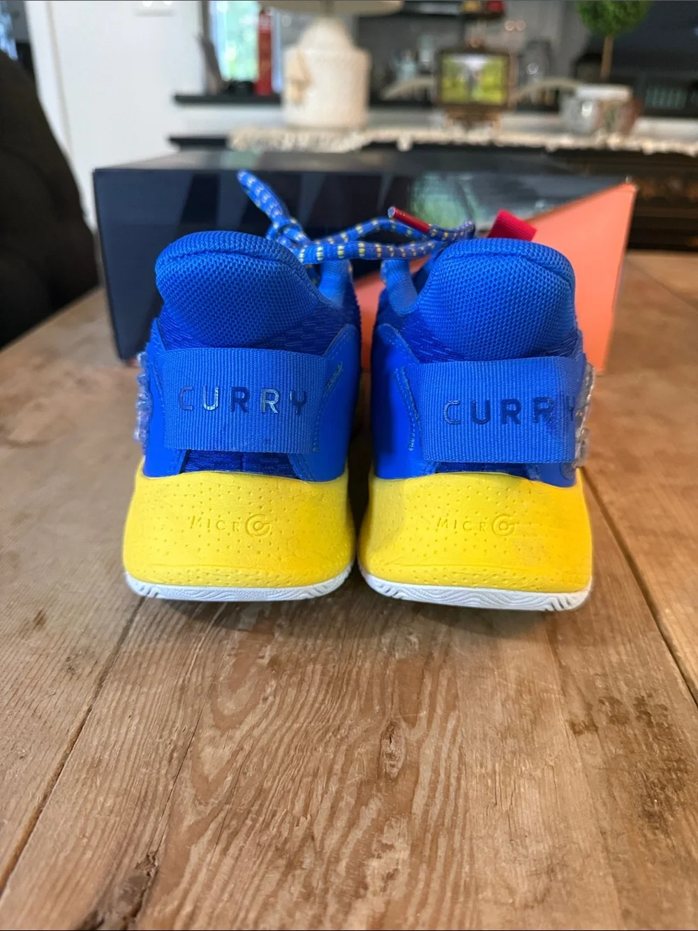Under Armour Kids Blue and Yellow Athletic Sneakers